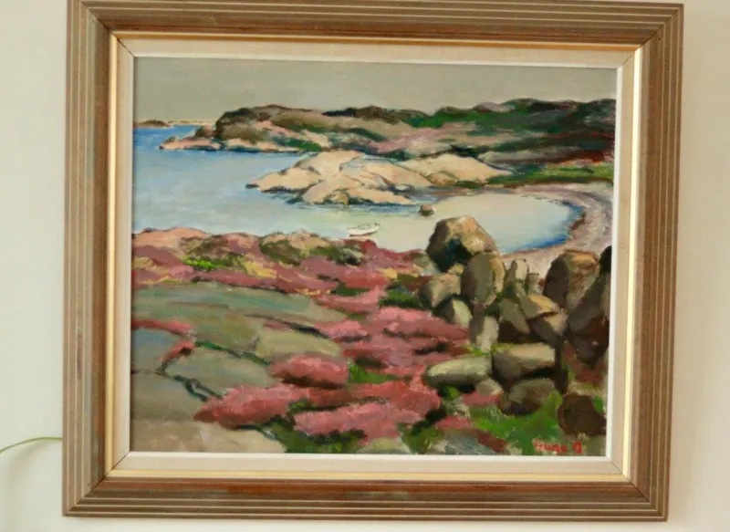 Sale Pamono Hugo Olsson, Grundsund, Mid-20th Century, Oil on Canvas, Framed