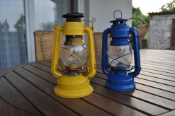 Discount Pamono Hungarian Yellow and Blue Oil Lamps, 1960s, Set of 2