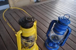 Discount Pamono Hungarian Yellow and Blue Oil Lamps, 1960s, Set of 2