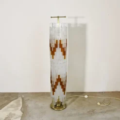 Pamono Ice & Orange Murano Glass Floor Lamp by Albano Poli for the Poliarte> Floor Lamps