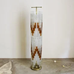 Pamono Ice & Orange Murano Glass Floor Lamp by Albano Poli for the Poliarte> Floor Lamps