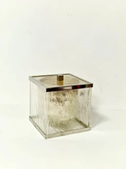 Pamono Ice Acrylic Glass and Steel Ice Bucket, Italy, 1970s> Ice Buckets & Wine Coolers