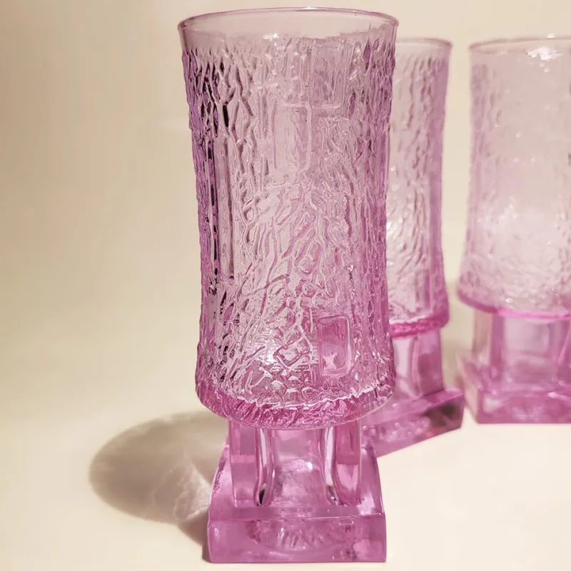 Pamono Ice Bucket and 6 Glasses in Murano Glass Alexandrite, Italy, 1960s, Set of 7> Ice Buckets & Wine Coolers