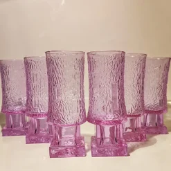 Pamono Ice Bucket and 6 Glasses in Murano Glass Alexandrite, Italy, 1960s, Set of 7><noscript><img width=