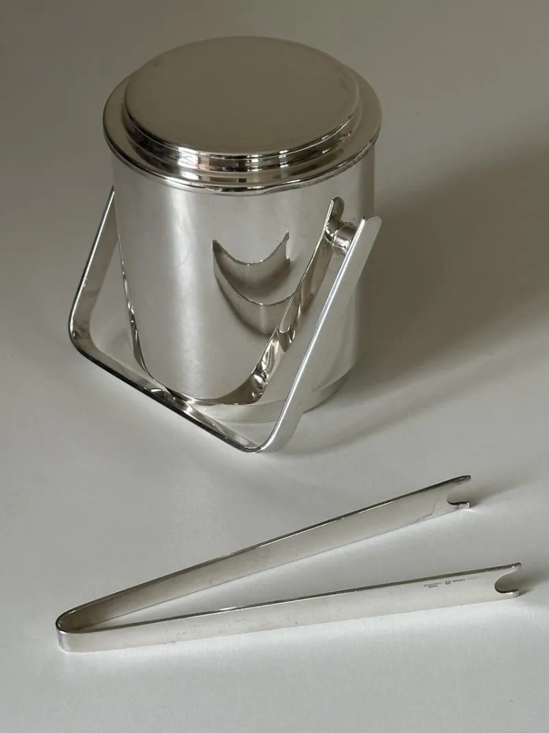 Pamono Ice Bucket and Tongs by Gallia Christofle for Christofle, Set of 2> Ice Buckets & Wine Coolers