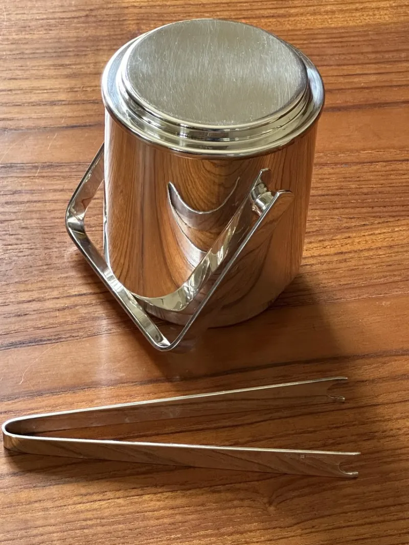 Pamono Ice Bucket and Tongs by Gallia Christofle for Christofle, Set of 2> Ice Buckets & Wine Coolers