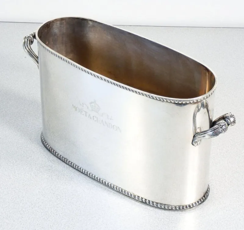 Pamono Ice Bucket in Silver-Plated Metal from Moet & Chandon> Ice Buckets & Wine Coolers