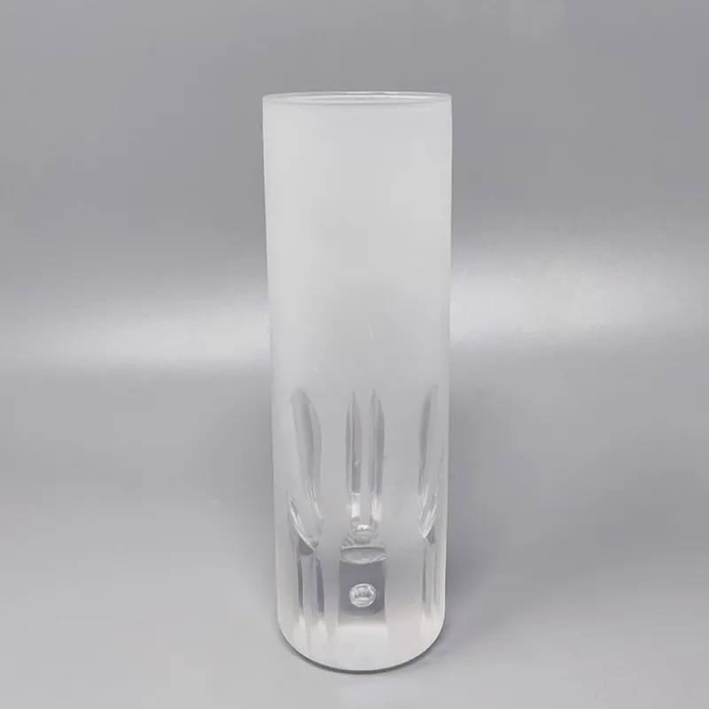 Hot Pamono Ice Bucket with Glasses in Hand Cut Lead Crystal from Kristal, Italy, 1960, Set of 7
