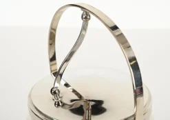 Pamono Ice Bucket with Tongs in Tortoiseshell Style Acrylic Glass and Chrome from Alpac, France, 1970s, Set of 2><noscript><img width=