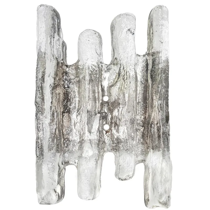Online Pamono Ice Glass Wall Sconce from Kalmar, Austria, 1960s