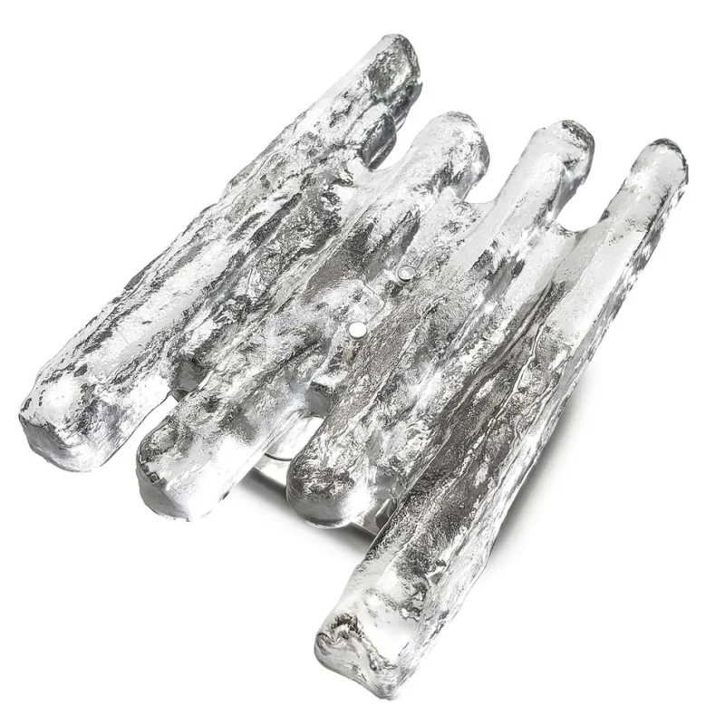 Online Pamono Ice Glass Wall Sconce from Kalmar, Austria, 1960s