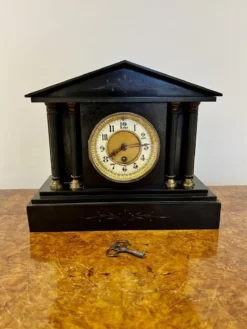 Pamono ictorian Marble Mantle Clock, 1860s><noscript><img width=
