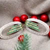 Pamono Illiptic-Shaped Gold Earrings with Brilliant-Cut Diamonds and Calibrated Emeralds, Set of 2> Earrings