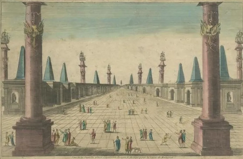 Pamono Illustration of the Prophet's Mosque or Al-Masjid an-Nabawī in Medina> Posters