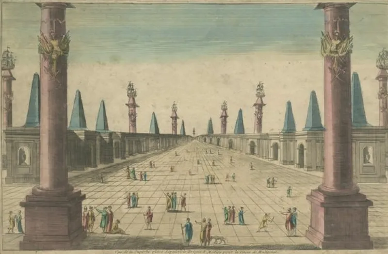 Pamono Illustration of the Prophet's Mosque or Al-Masjid an-Nabawī in Medina> Posters