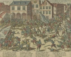 Sale Pamono Illustration of Troops of William of Orange Battling with Amsterdam Citizens, 1580