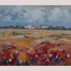 Discount Pamono Impressionist Artist, Wildflowers Landscape, Oil Painting