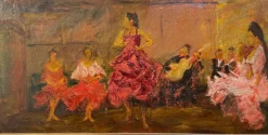New Pamono Impressionist Dance Scene, 20th Century, Oil Painting on Canvas