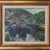 New Pamono Impressionist Harbour Scene, 1960s, Oil on Canvas, Framed