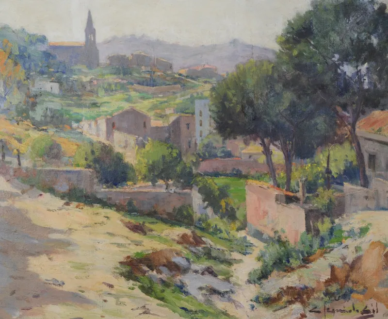 Best Pamono Impressionist Spanish or Catalan Mountain Village, 1890s-1910s, Oil on Canvas