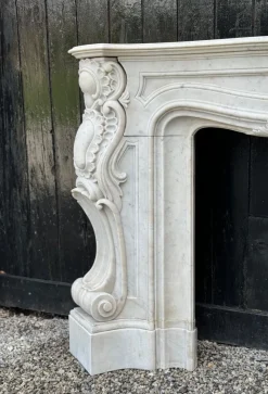 Best Pamono Impressive Louis XV Fireplace in Carrara Marble, 1880s