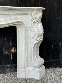 Best Pamono Impressive Louis XV Fireplace in Carrara Marble, 1880s