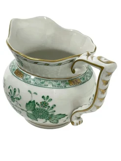 Pamono Indian Basket Green Pattern Porcelain Tea Service for 12 from Herend, Hungary, 1930s, Set of 27><noscript><img width=