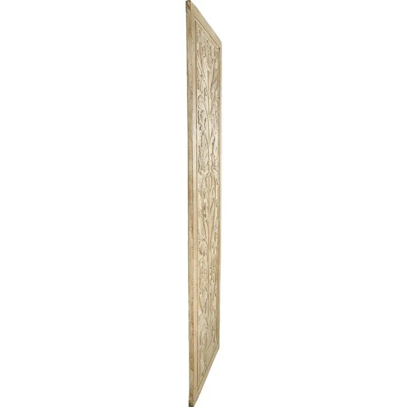 New Pamono Indian Carved Wooden Wall Panel with Floral Decoration