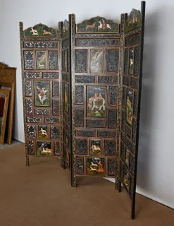 Pamono Indian Four-Part Screen, Rajasthan, Early 1900s> Room Dividers & Screens