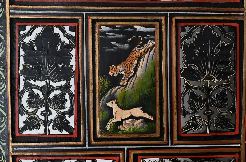 Pamono Indian Four-Part Screen, Rajasthan, Early 1900s> Room Dividers & Screens