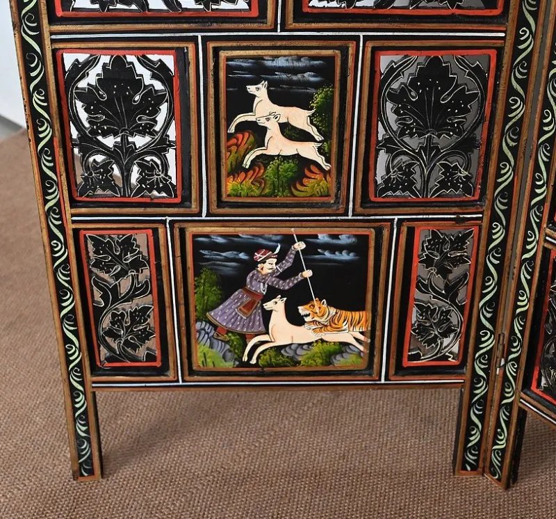 Pamono Indian Four-Part Screen, Rajasthan, Early 1900s> Room Dividers & Screens