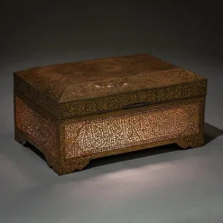 Pamono Indo-Middle Eastern Iron Koftgari Casket, Late 19th Century><noscript><img width=