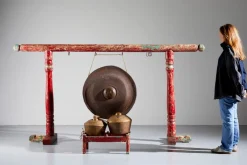 Pamono Indonesian Traditional Gong and Bonang, 1800s, Set of 2><noscript><img width=