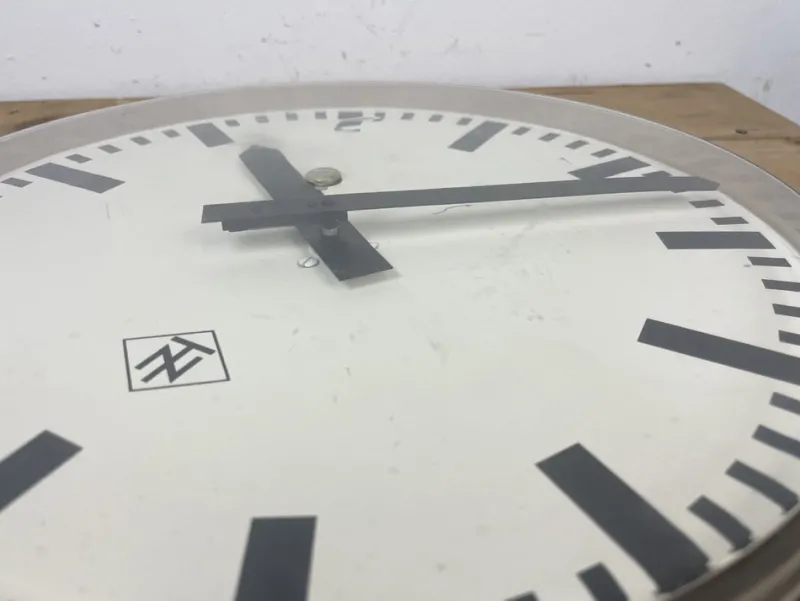 Pamono Industrial Acrylic Glass Station Wall Clock from Tn, 1960s> Clocks