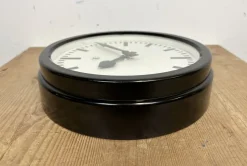 Sale Pamono Industrial Black Bakelite Station Wall Clock from TN, 1940s