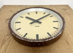 Clearance Pamono Industrial Brown Factory Wall Clock from IBM, 1950s