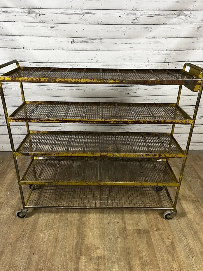 Pamono Industrial Cart Rack in Iron> Serving Bar Carts & Trolleys