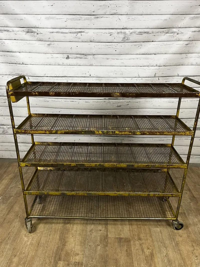 Pamono Industrial Cart Rack in Iron> Serving Bar Carts & Trolleys