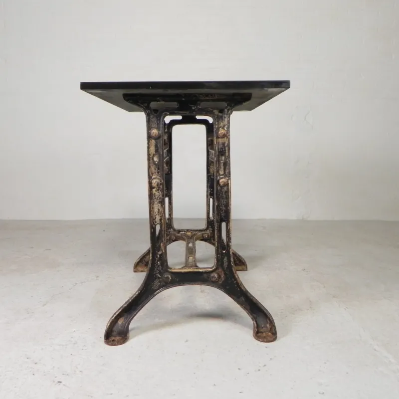 Outlet Pamono Industrial Cast Iron Garden Table with Stone Top, 1930s