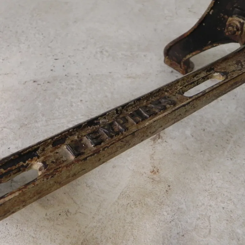 Outlet Pamono Industrial Cast Iron Garden Table with Stone Top, 1930s