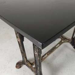 Outlet Pamono Industrial Cast Iron Garden Table with Stone Top, 1930s