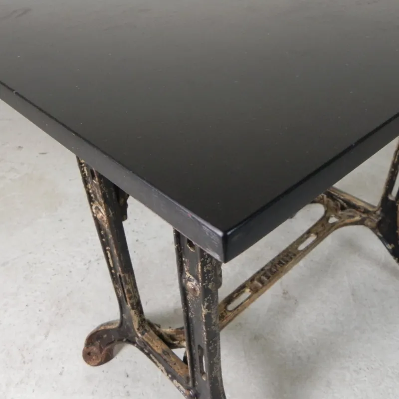 Outlet Pamono Industrial Cast Iron Garden Table with Stone Top, 1930s