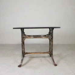 Outlet Pamono Industrial Cast Iron Garden Table with Stone Top, 1930s