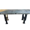 Pamono Industrial Factory Workbench in Cast Iron and Wood Top, 1955> Worktables & Workbenches