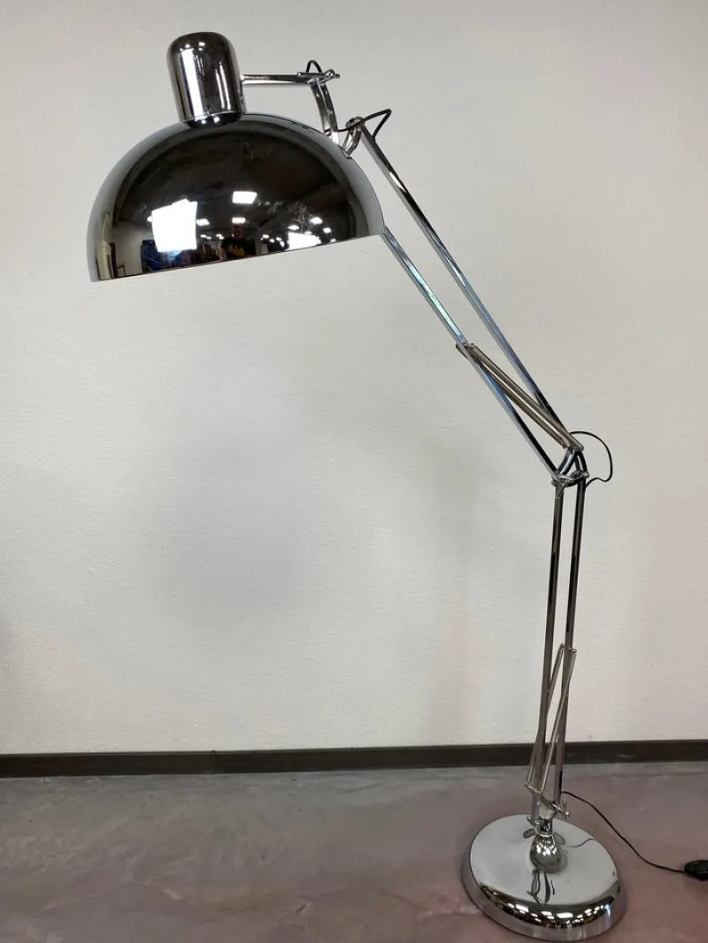 Pamono Industrial Floor Chrome Lamp, 1980s> Floor Lamps