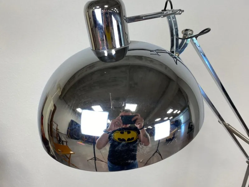 Pamono Industrial Floor Chrome Lamp, 1980s> Floor Lamps