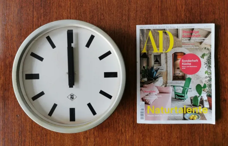 Hot Pamono Industrial German Clock from TN / Telefonbau und Nomalzeit, 1950s