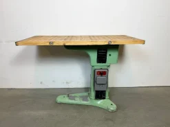 Pamono Industrial Green Cast Iron Table, 1960s> Worktables & Workbenches