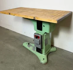Pamono Industrial Green Cast Iron Table, 1960s><noscript><img width=
