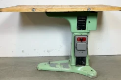 Pamono Industrial Green Cast Iron Table, 1960s><noscript><img width=